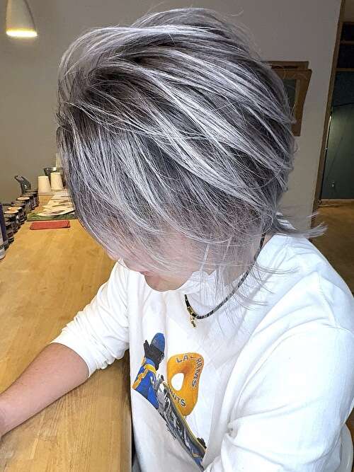 記事【【男前爆上がり】ホワイトシルバーバレイヤージュ×ブリーチ２回 ※動画有】のサムネイル画像