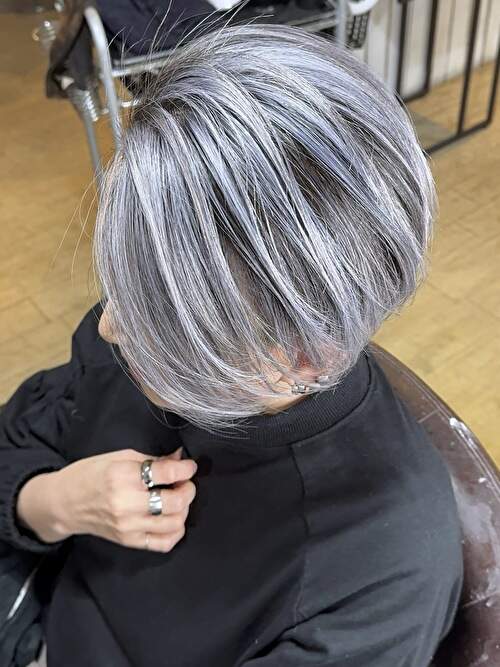 記事【【プリン修正】脱白髪染めホワイトバレイヤージュ×ブリーチ３回 ※動画有】のサムネイル画像